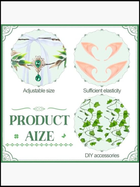 Enchanting Fairy Cosplay Set Elf Ears Crown Arm Wraps Fantasy Forest Aesthetic
